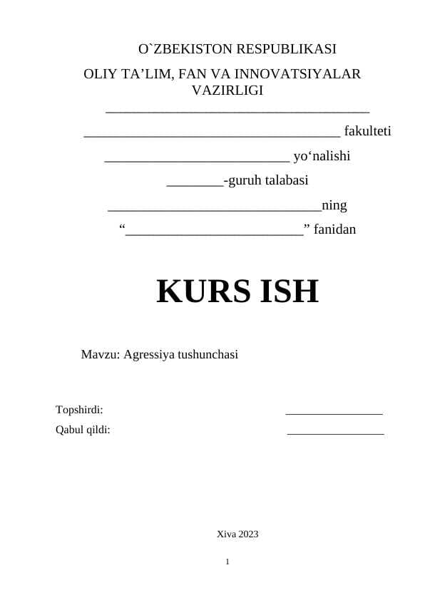 Agressiya tushunchasi