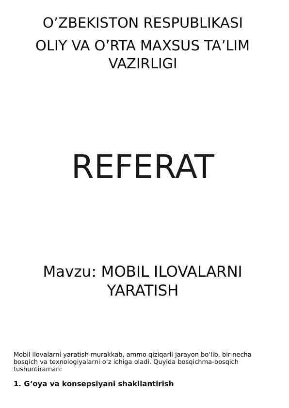 Mobil ilovalarni yaratish