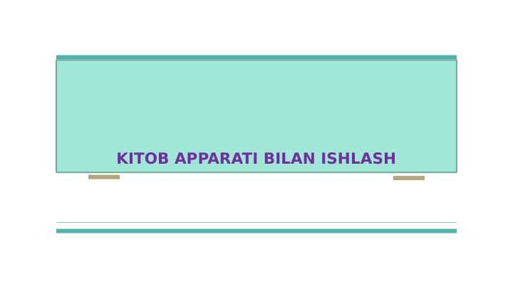 KITOB APPARATI BILAN ISHLASH