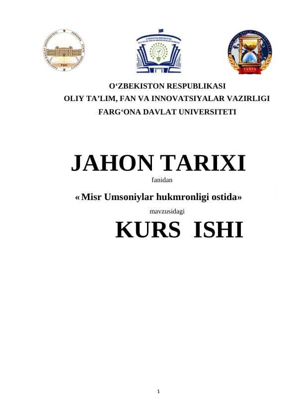 Misr Umsoniylar hukmronligi ostida