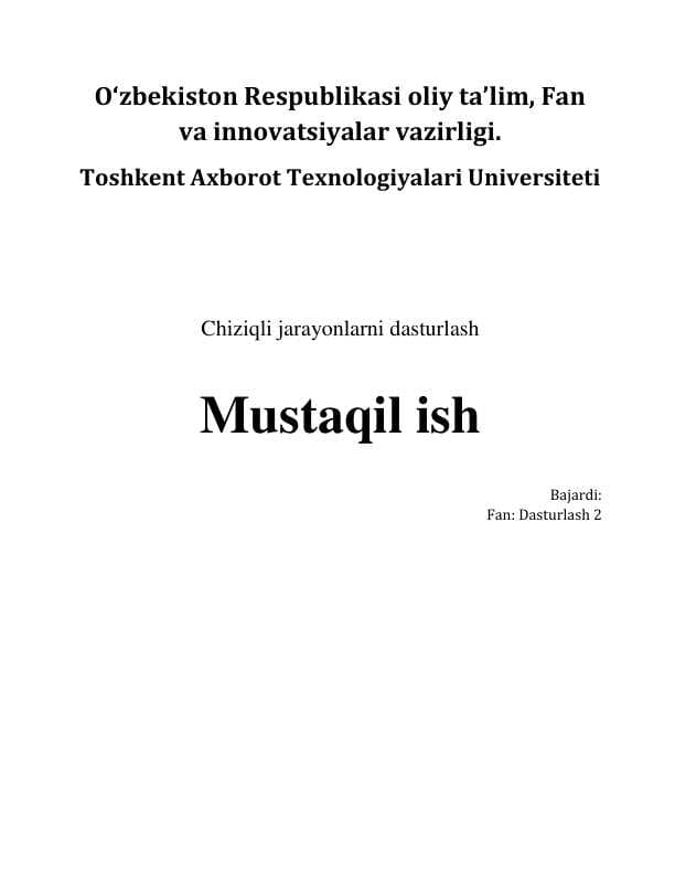 Chiziqli jarayonlarni dasturlash
