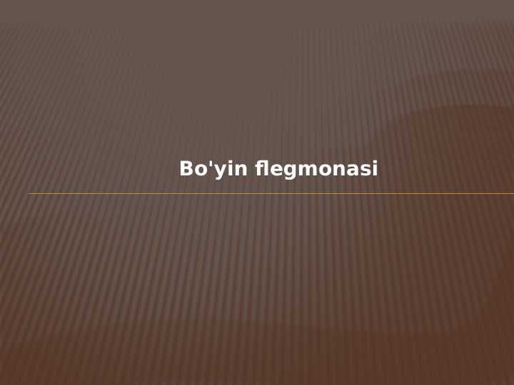 Bo'yin flegmonasi