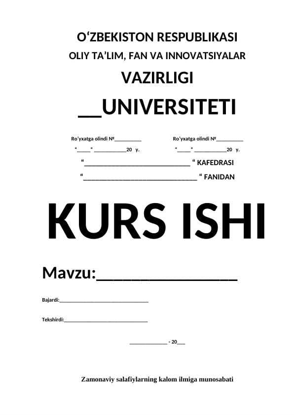 Zamonaviy salafiylarning kalom ilmiga munosabati
