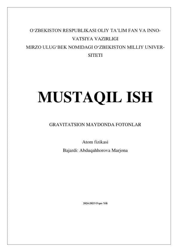 GRAVITATSION MAYDONDA FOTONLAR 4