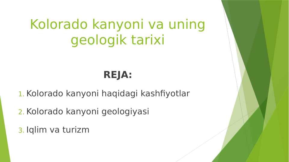 Kolorado kanyoni va uning geologik tarixi