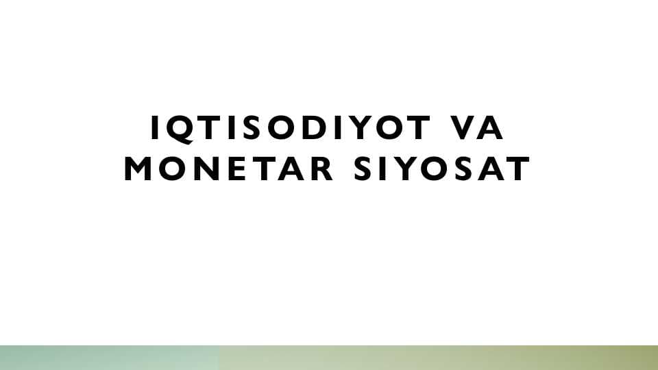 I QT I S O D I YOT VA  M O N E TA R S I YO S AT