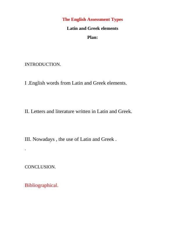 Latin and Greek elements