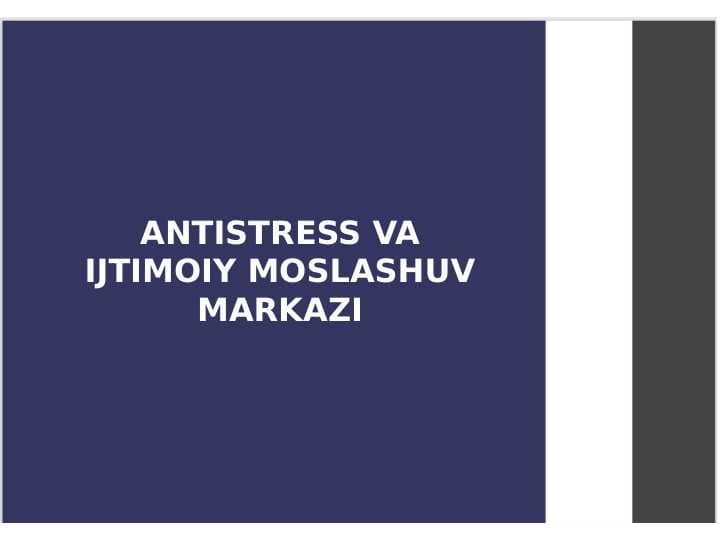 Antistressiv va ijtimoiy moslashuv markazi