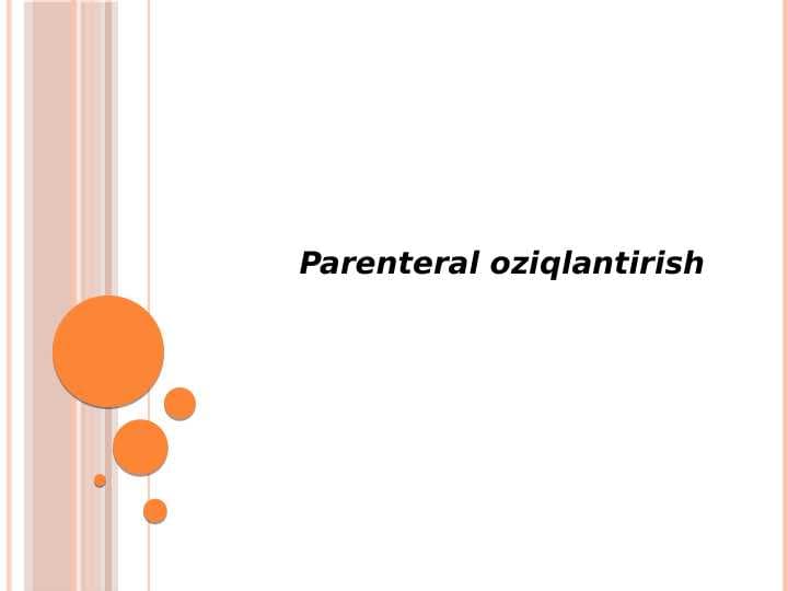 Parenteral oziqlantirish