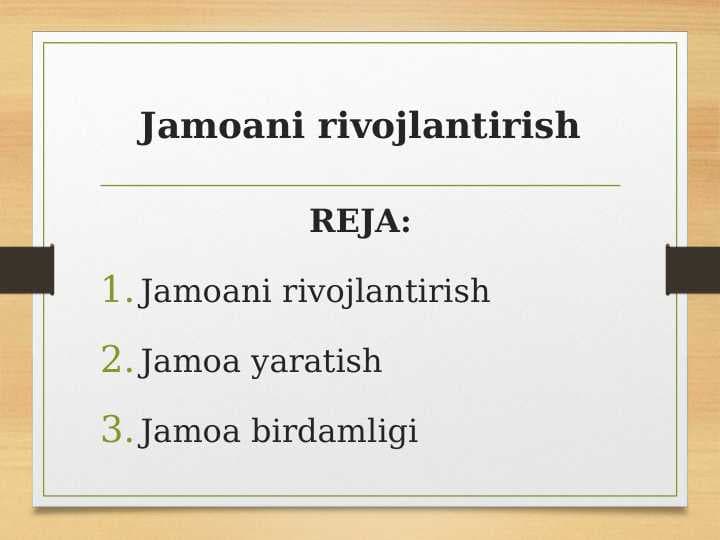 Jamoani rivojlantirish