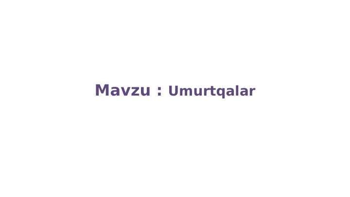 Umurtqalar