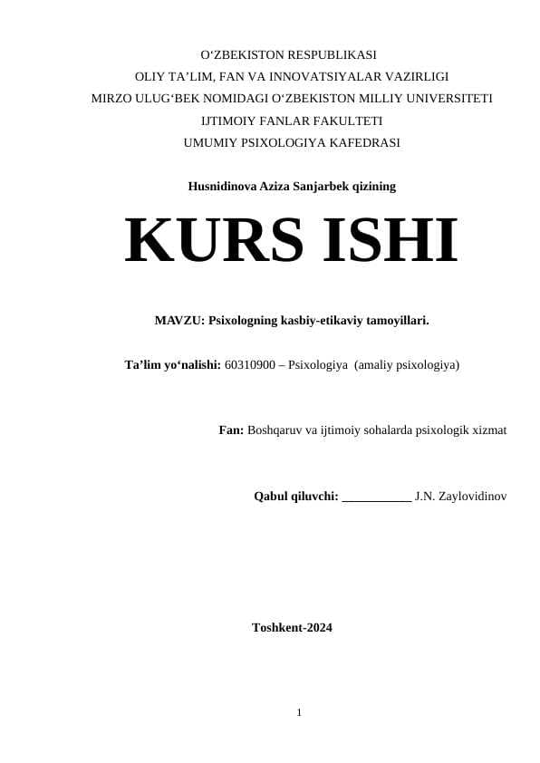 Psixologning kasbiy-etikaviy tamoyillari