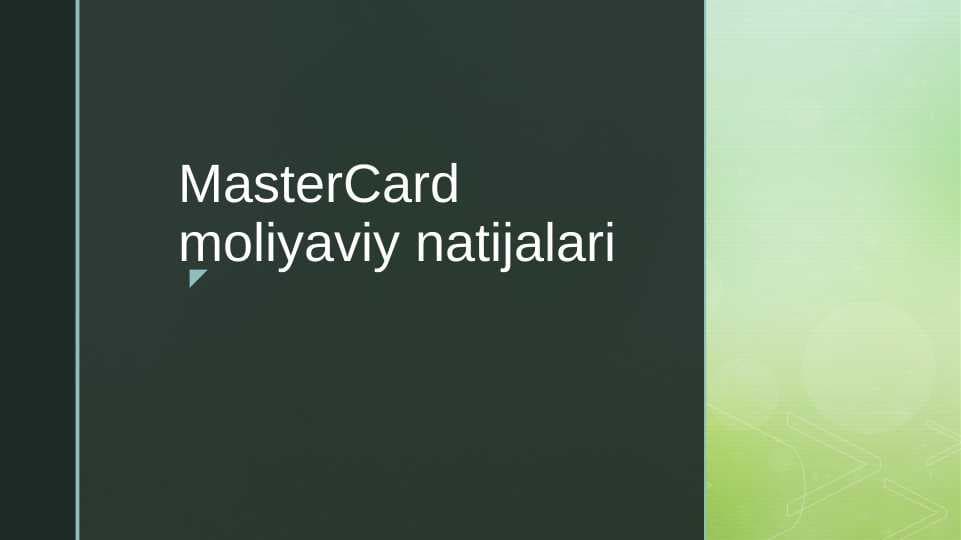 MasterCard moliyaviy natijalari