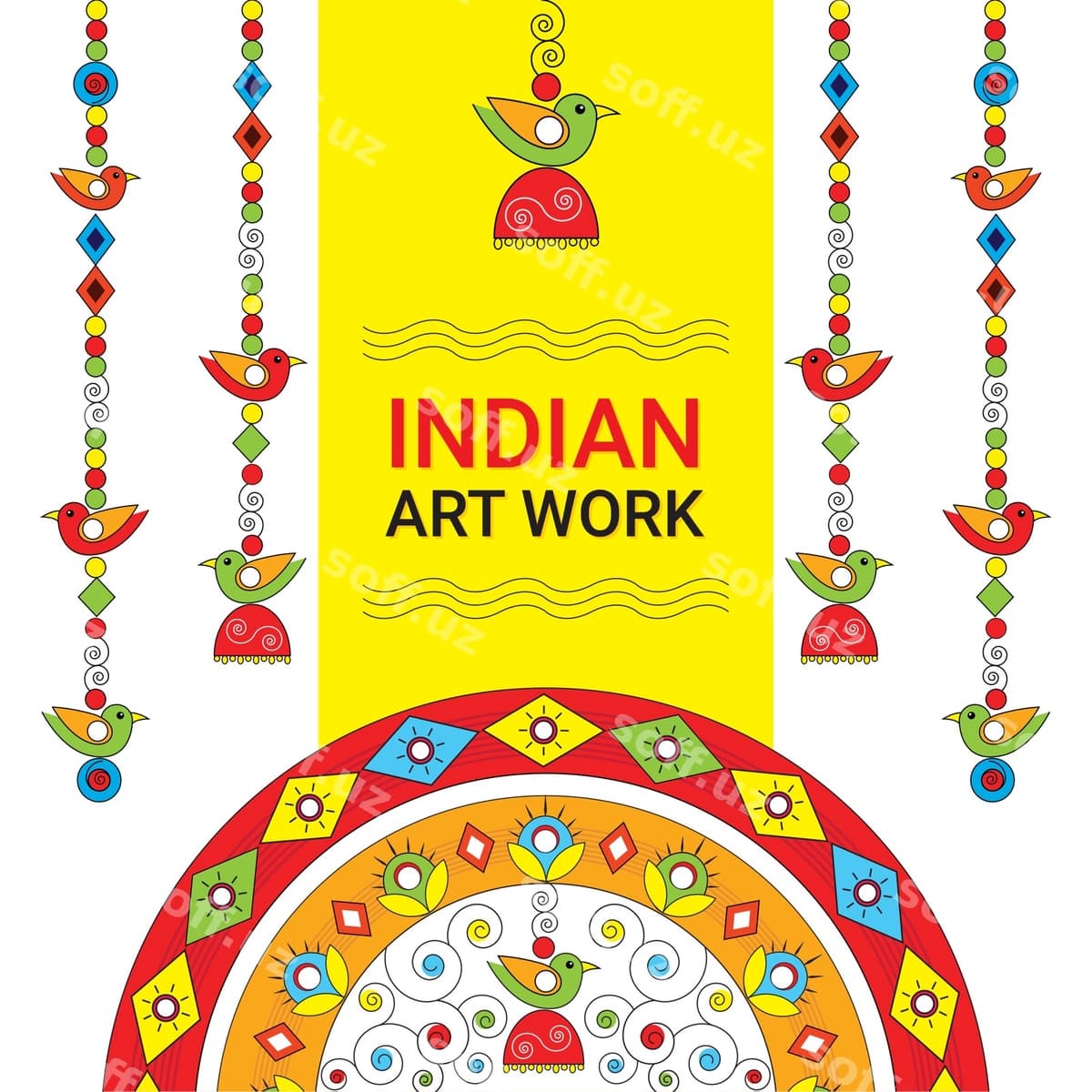 Flatt Hindiston traditsion san'at asarlari | Flat india traditional art work