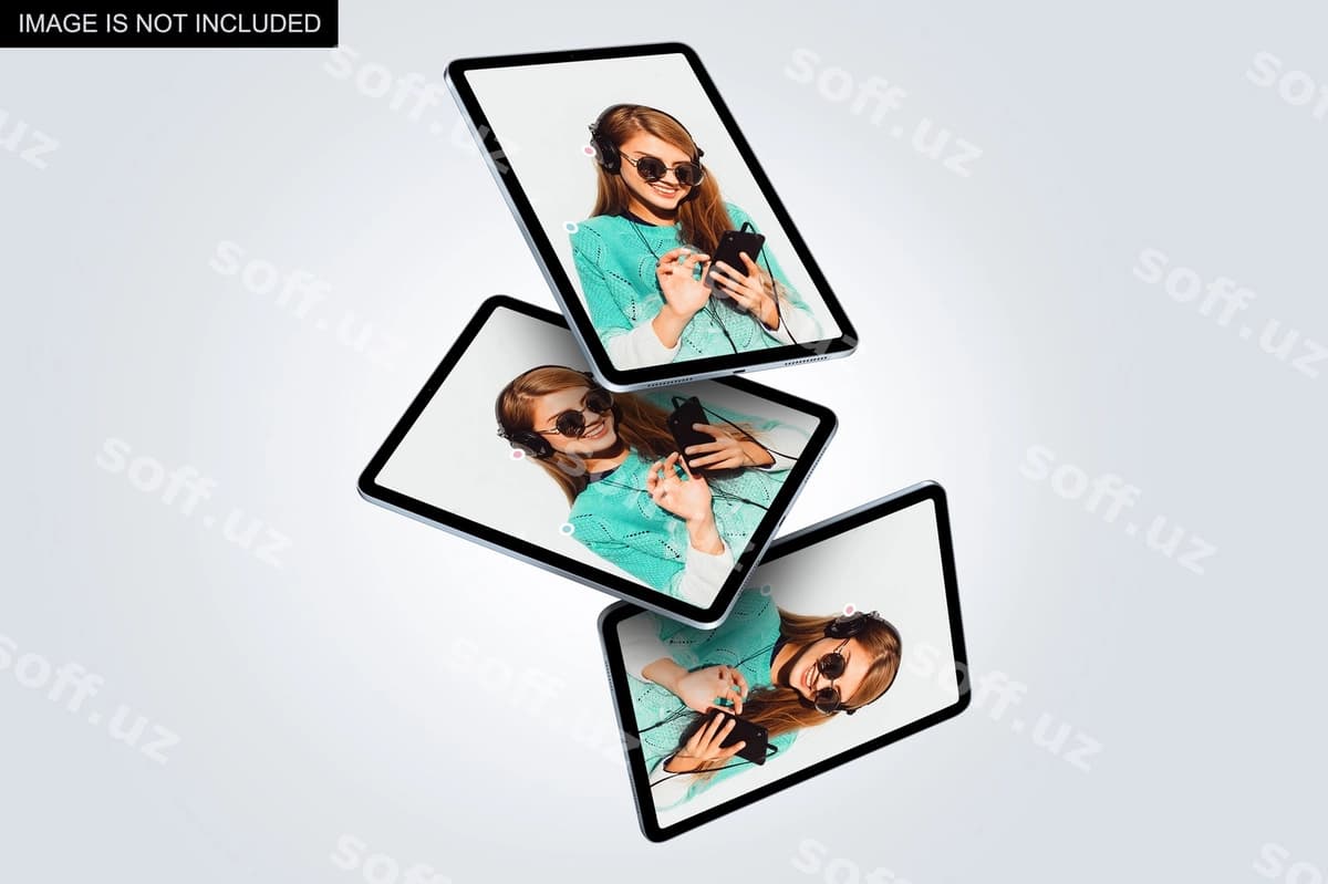 Suzuvchi noutbuk mockup dizaynlari | Floating laptop mockup designs