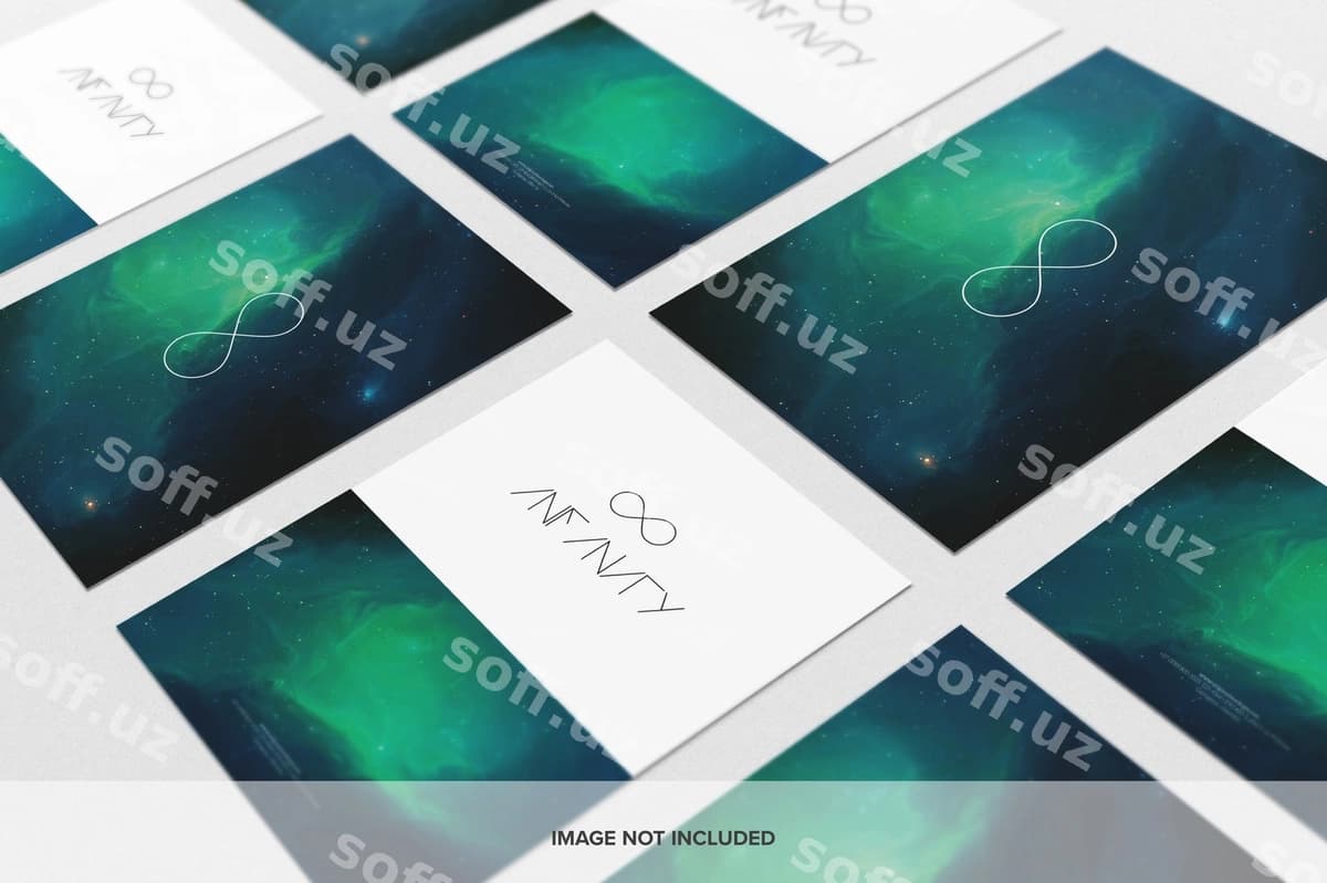 Flyer namuna kompositsiyasi | Flyer mockup composition