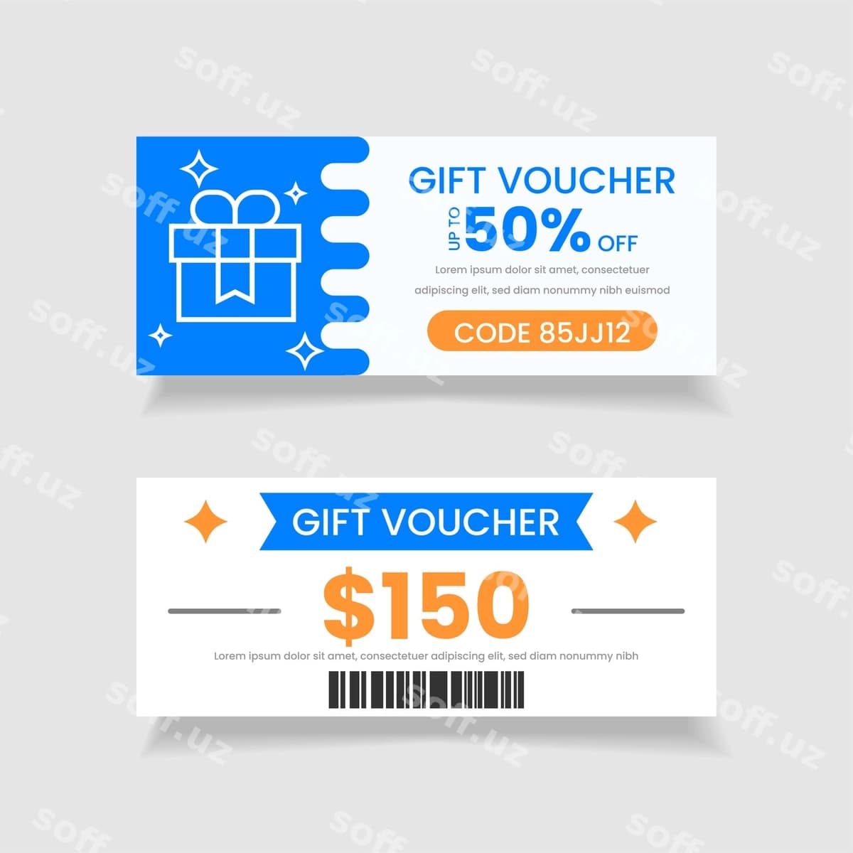 So'mvaucher kuponi shabloni | Gift voucher coupon template