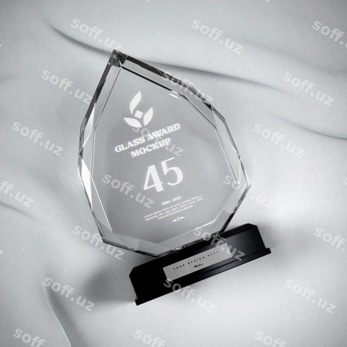 Shisha tropyakalı dizayn mockup | Glass trophy mockup design