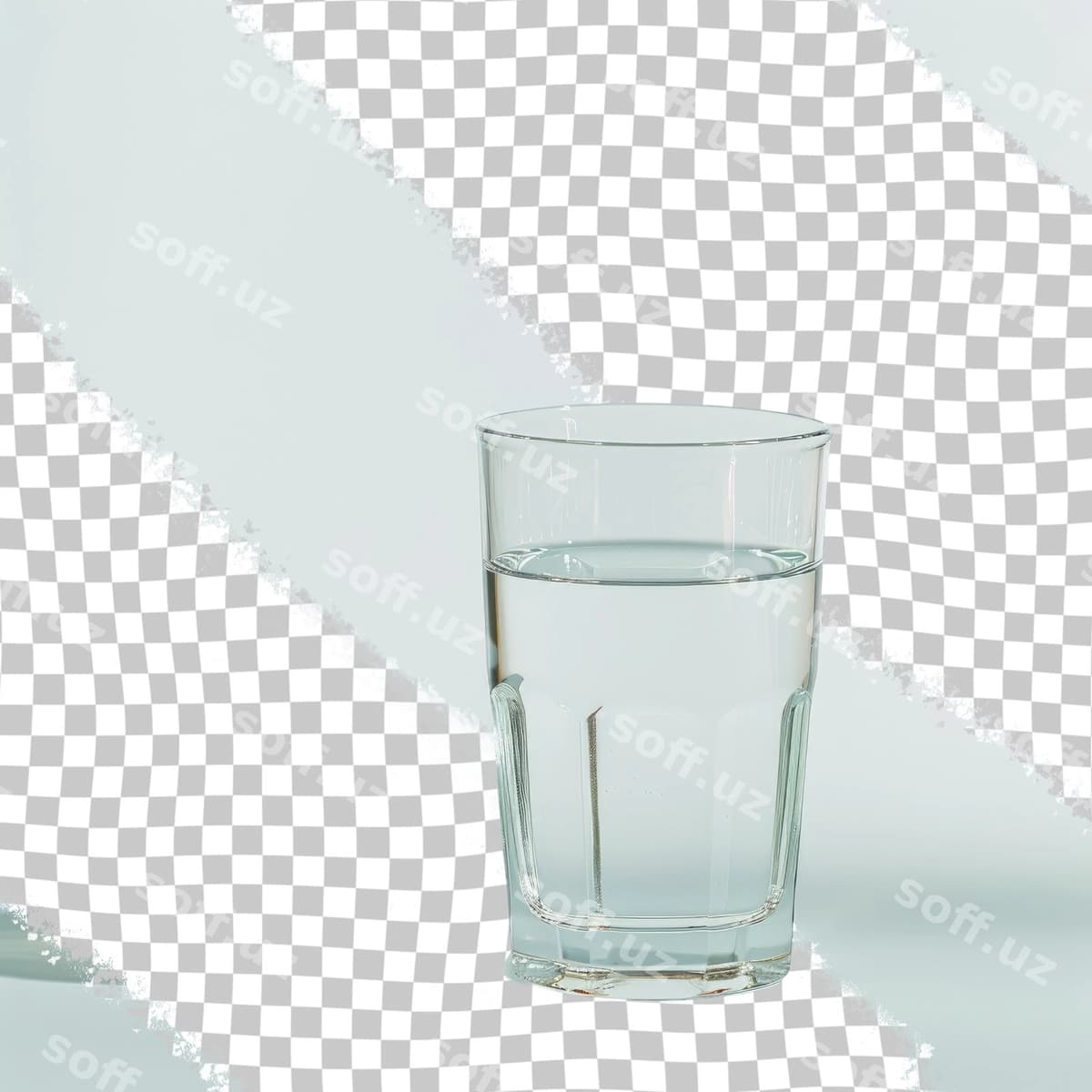 Stakan suvi yarim to'ldirilgan stakan suvi bilan | Glass water with half full glass water