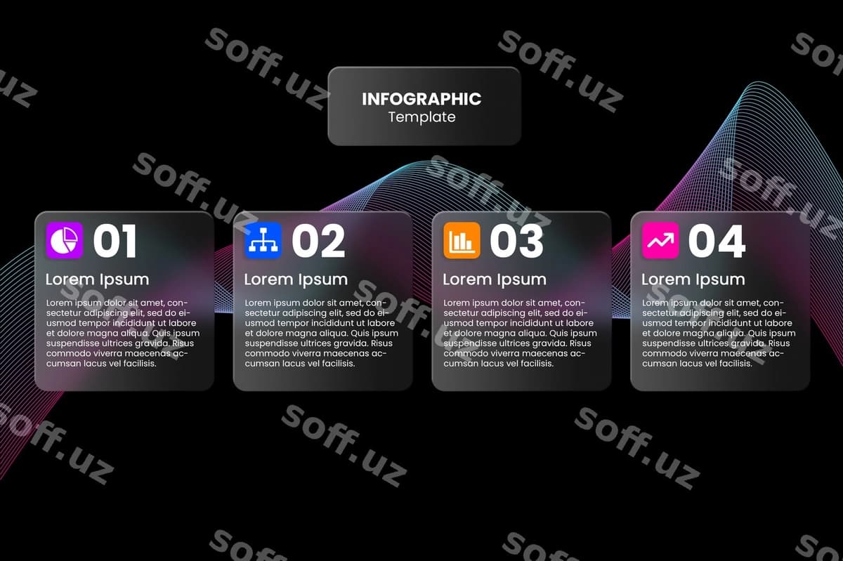 Glassmorphism infoqrafik shablon | Glassmorphism infographic template
