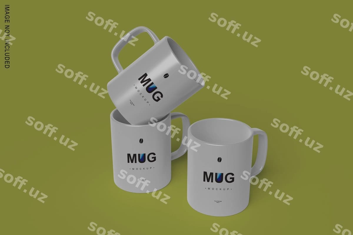 Shiny oq finjal mockup | Glossy white mug mockup
