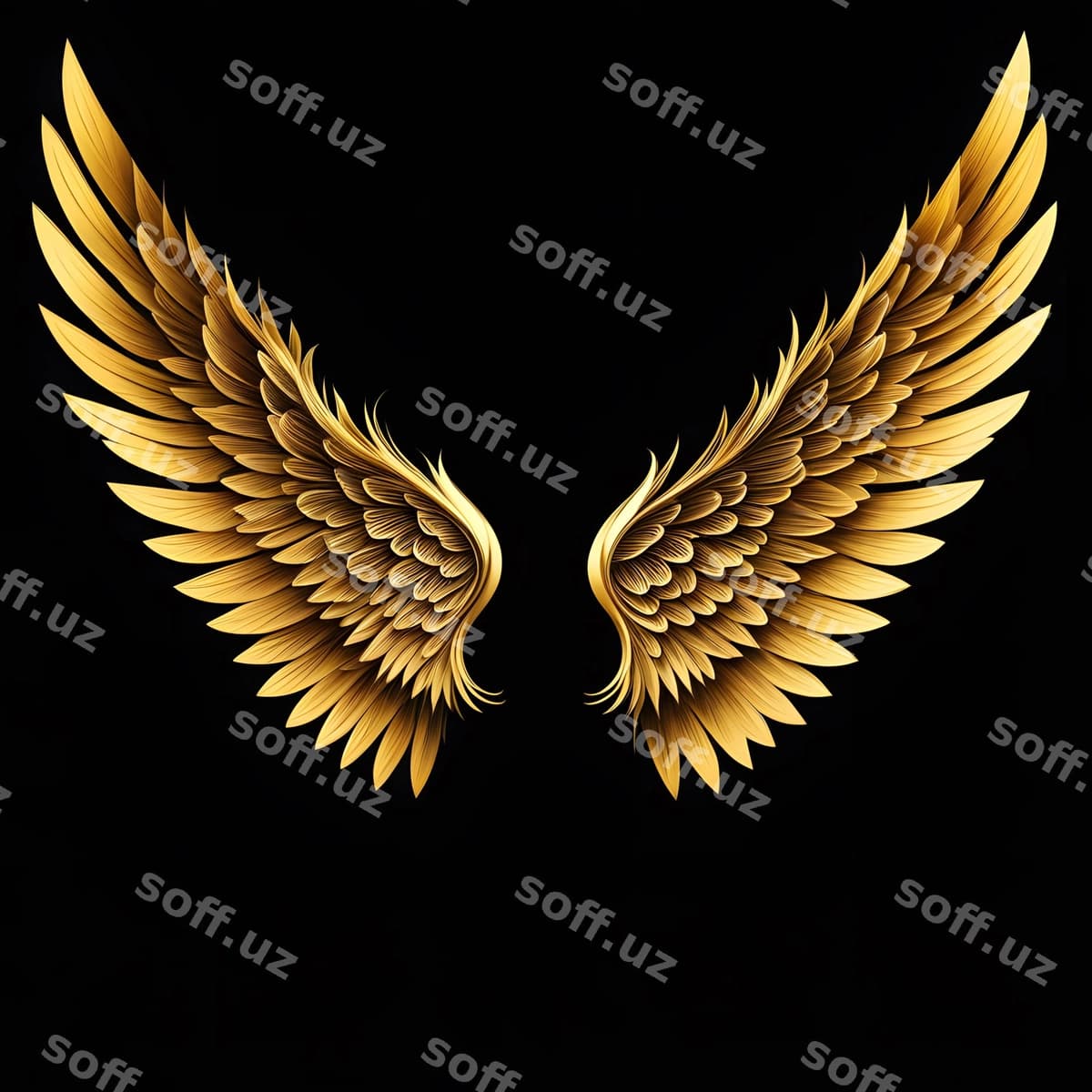 Oltin qanotlar qora fonda | Gold wings black background