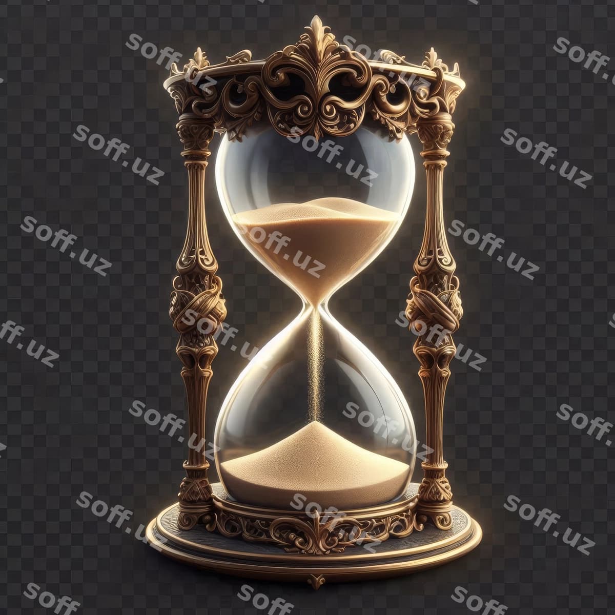 Oltin soat qutisi soat qutisi markazida | Golden hourglass with hourglass center