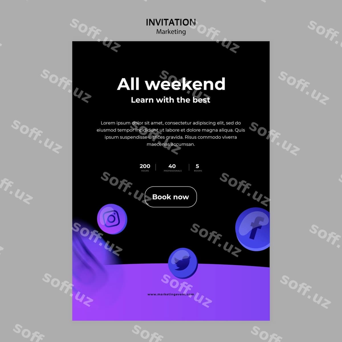 Gradient marketing taklif shabloni | Gradient marketing invitation template