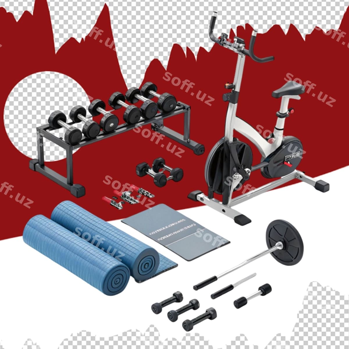 Jim jihozlari izometrik to'plami | Gym equipment isometric set