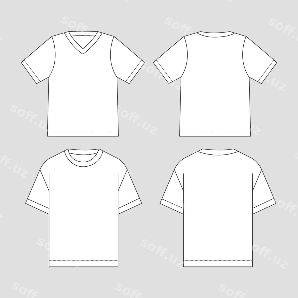 Qollanma futbolka chetki illustratsiyasi | Hand drawn t shirt outline illustration