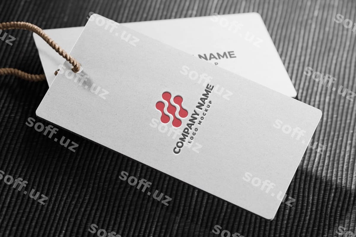 Oyoq tag namuna oq kartochka | Hang tag mockup white card