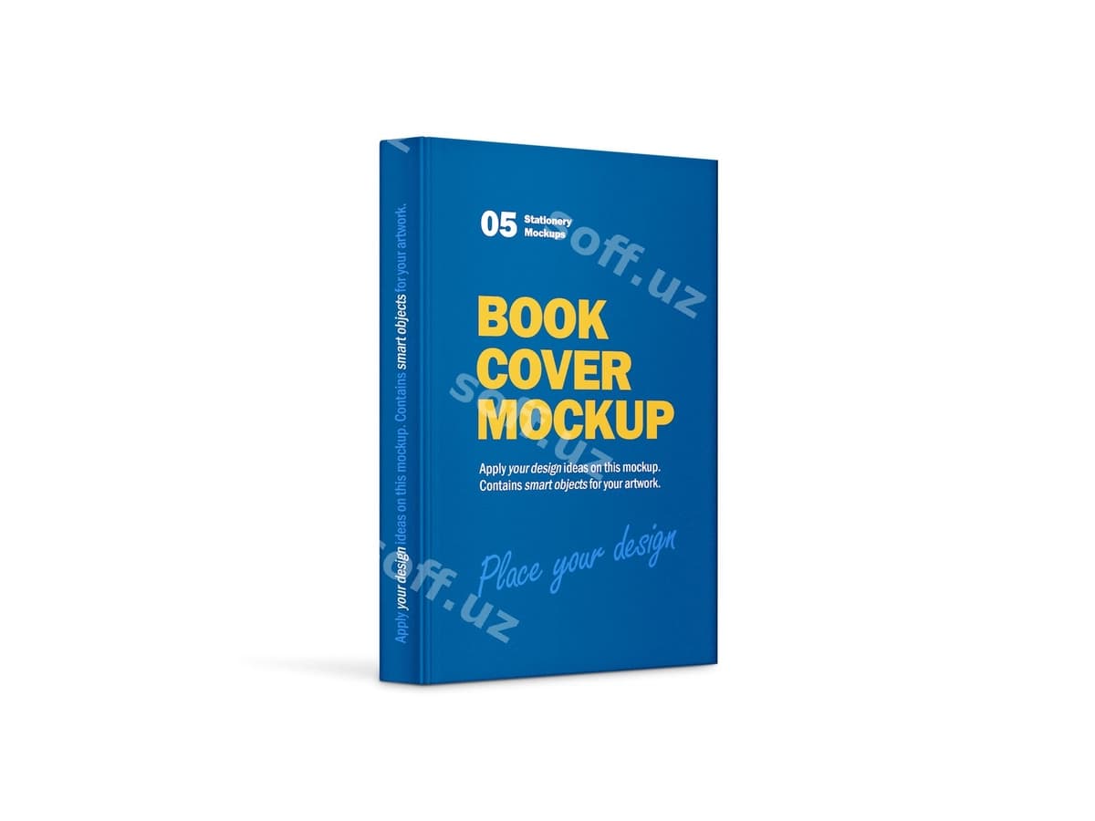 Vertikal qattiq qoqiya kitob namunasi | Hardcover vertical book mockup