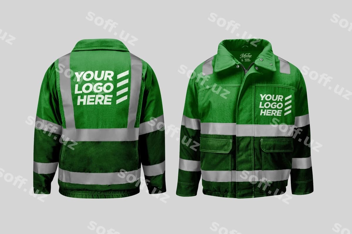 Yuqori ko'rinishlik ish jaketi namunasi | Hi vis work jacket mockup