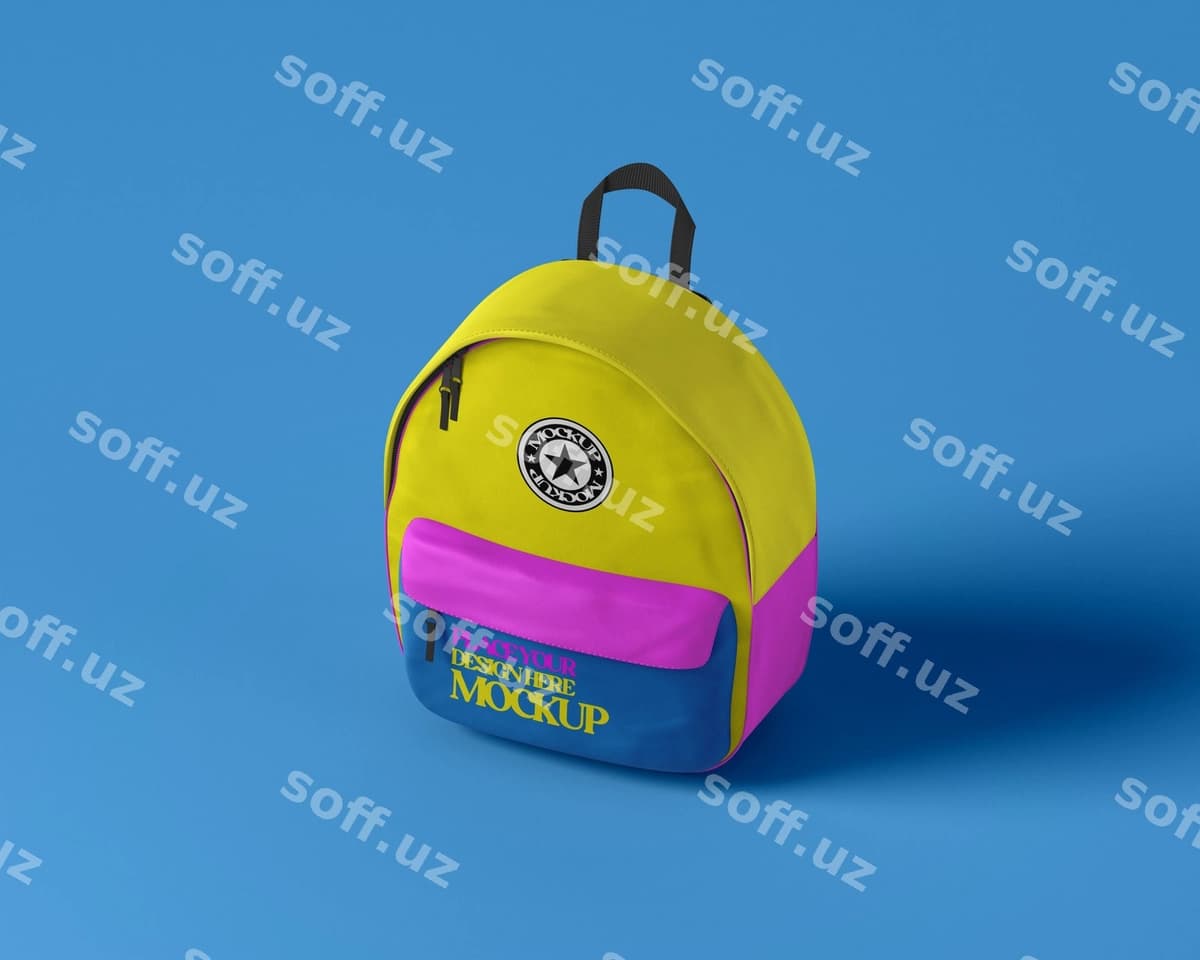 Yuqori burchli rangli maktab ryukzagi | High angle colorful school backpack