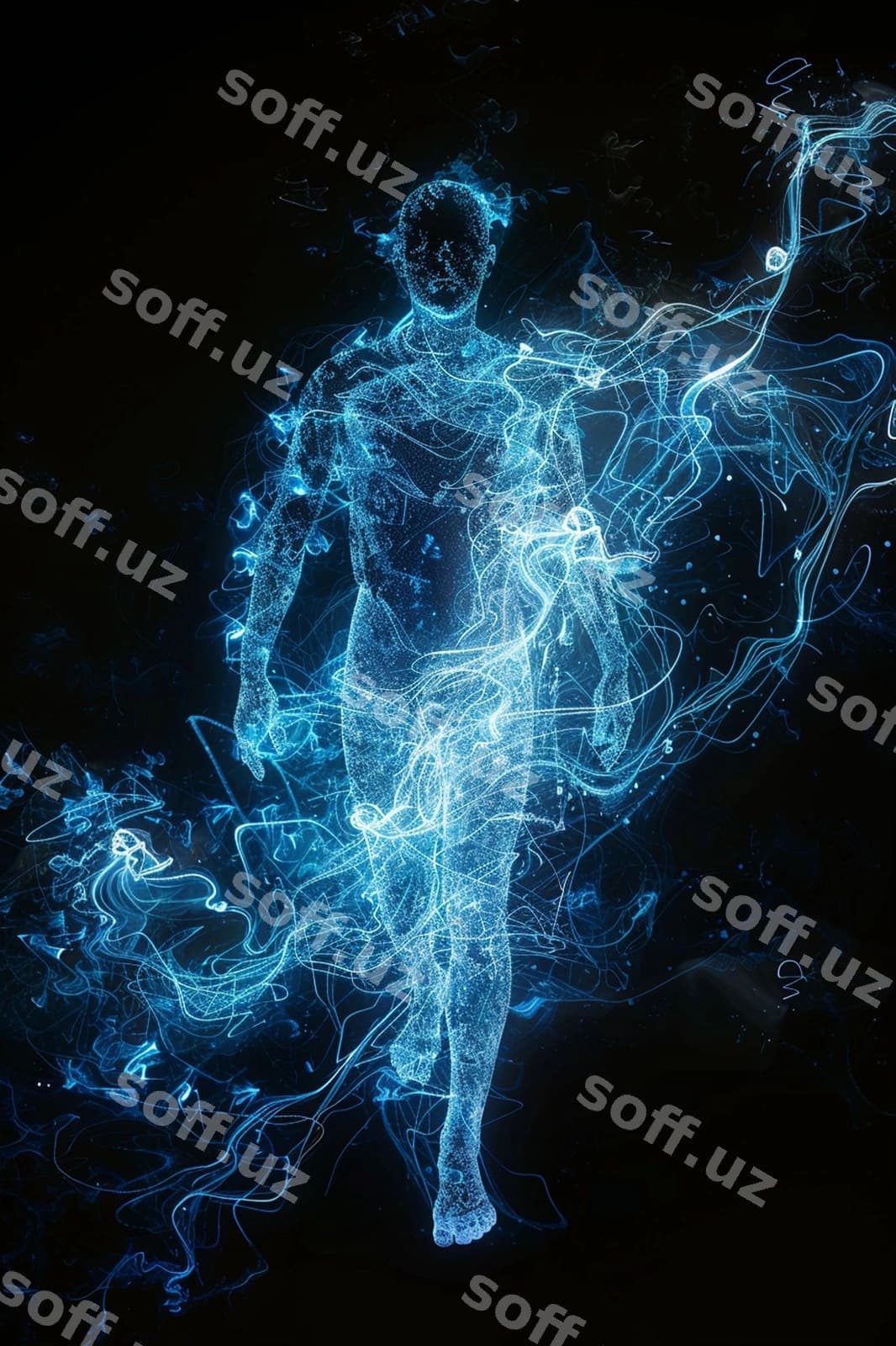 Hologram yorqin poligonal konstruktsiya | Hologram glowing polygonal construction