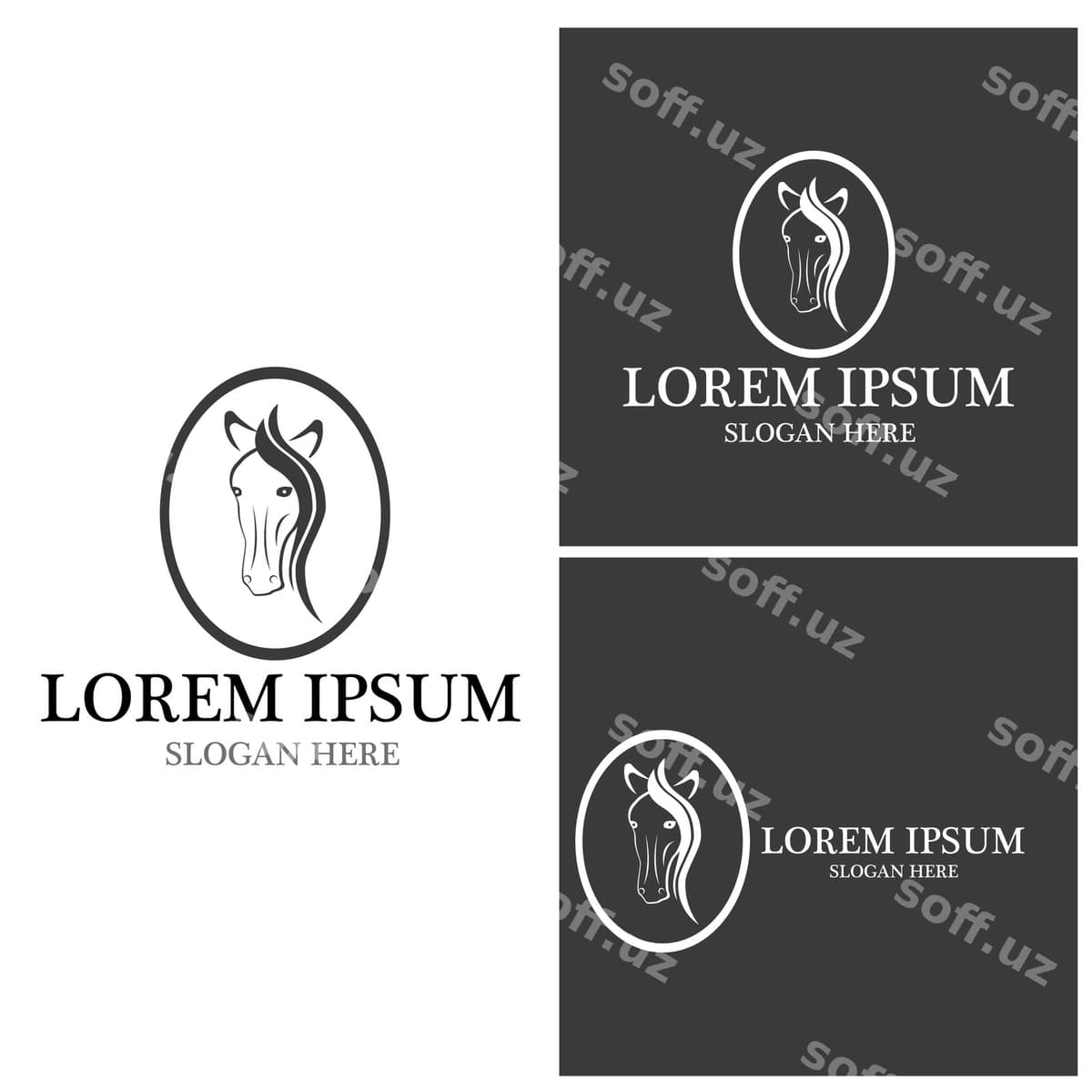 At tashqi logotipi vektor ikonka шаблон | Horse logo template vector icon