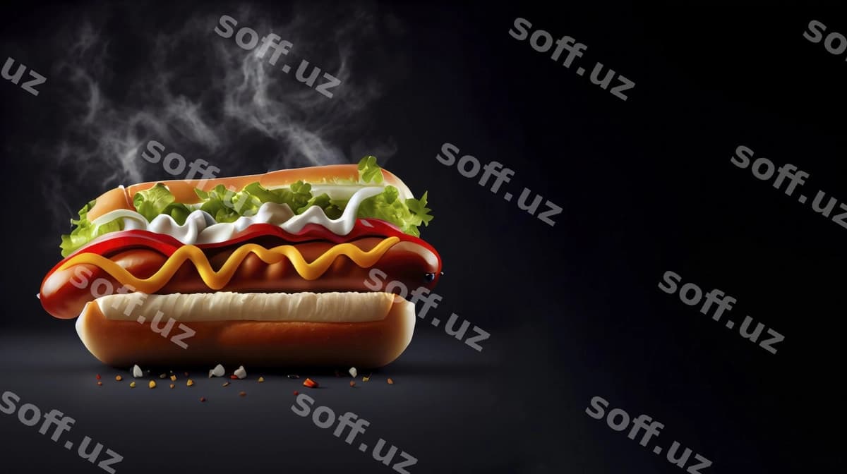 Hot dog mustard ketchup bilan u | Hot dog with mustard ketchup it