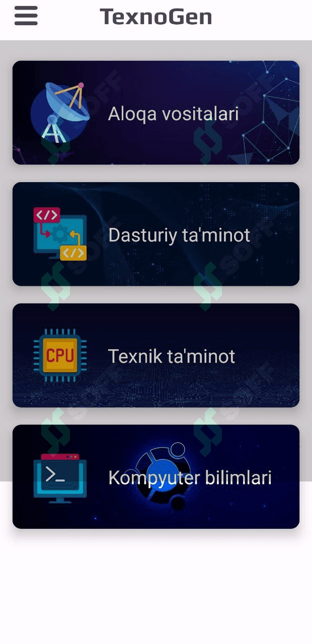 TexnoGen mobil ilovasi