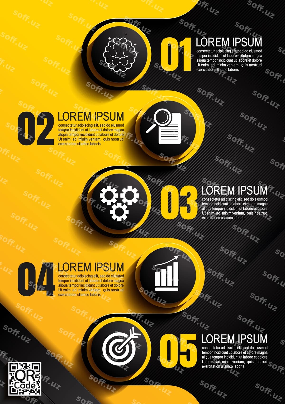 Infografika dizayni qora rang 54 | Infographics design black color 54
