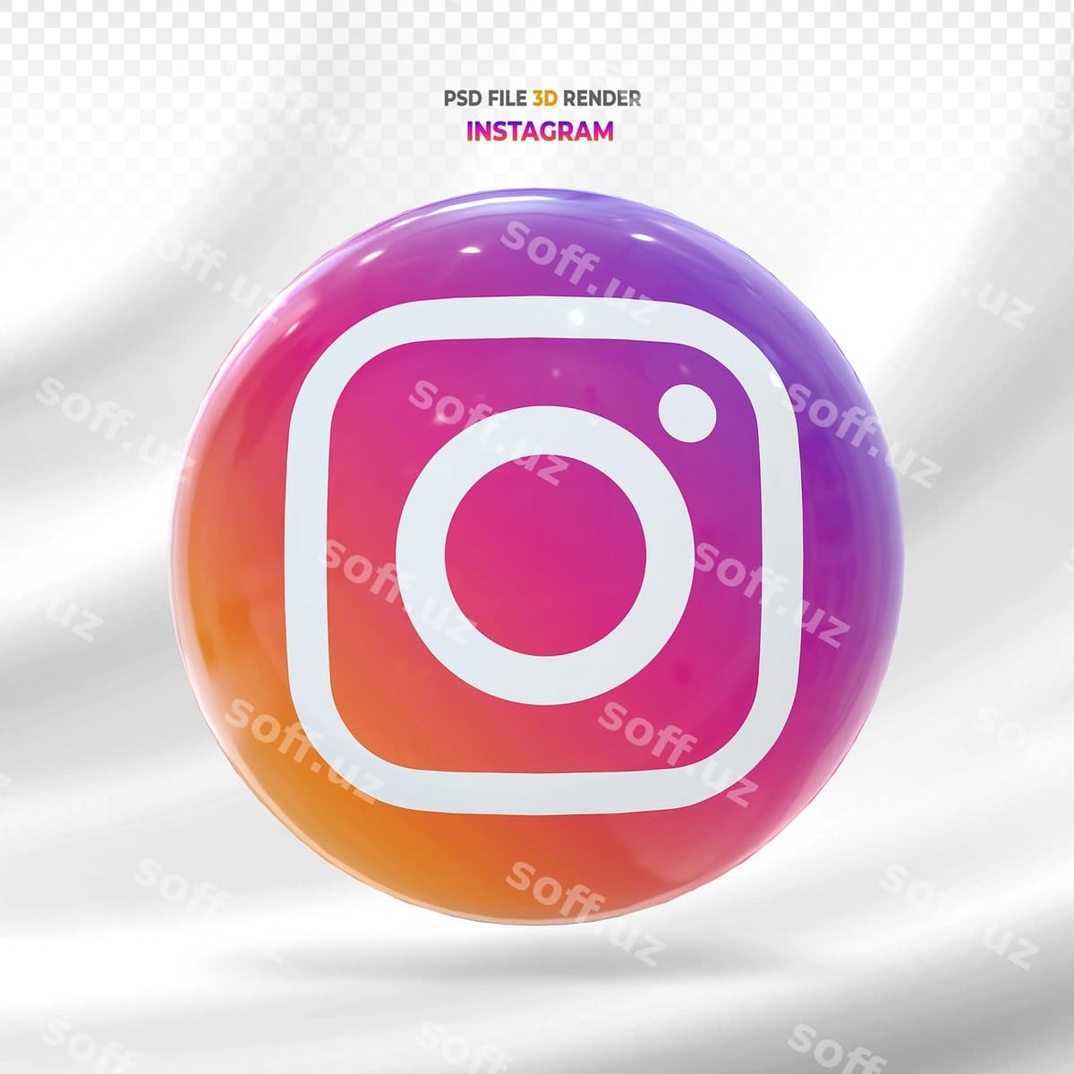 Instagram sharqishlar ijtimoiy tarmoqlar ikonasi 3D | Instagram balloons social media icon 3d