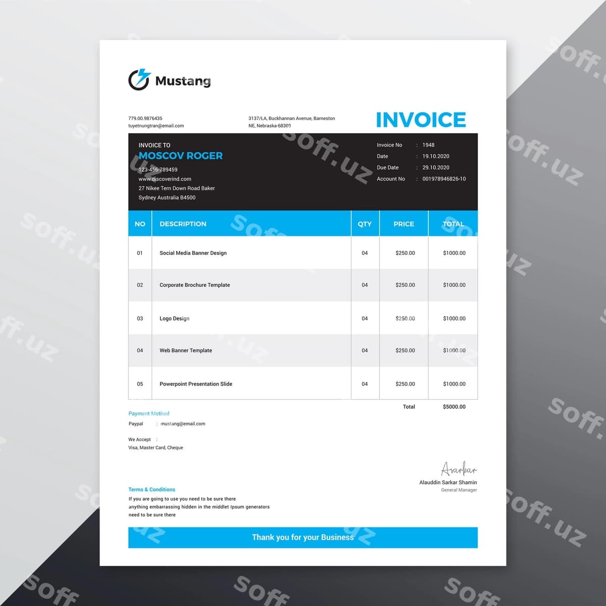Faktura shabloni | Invoice template