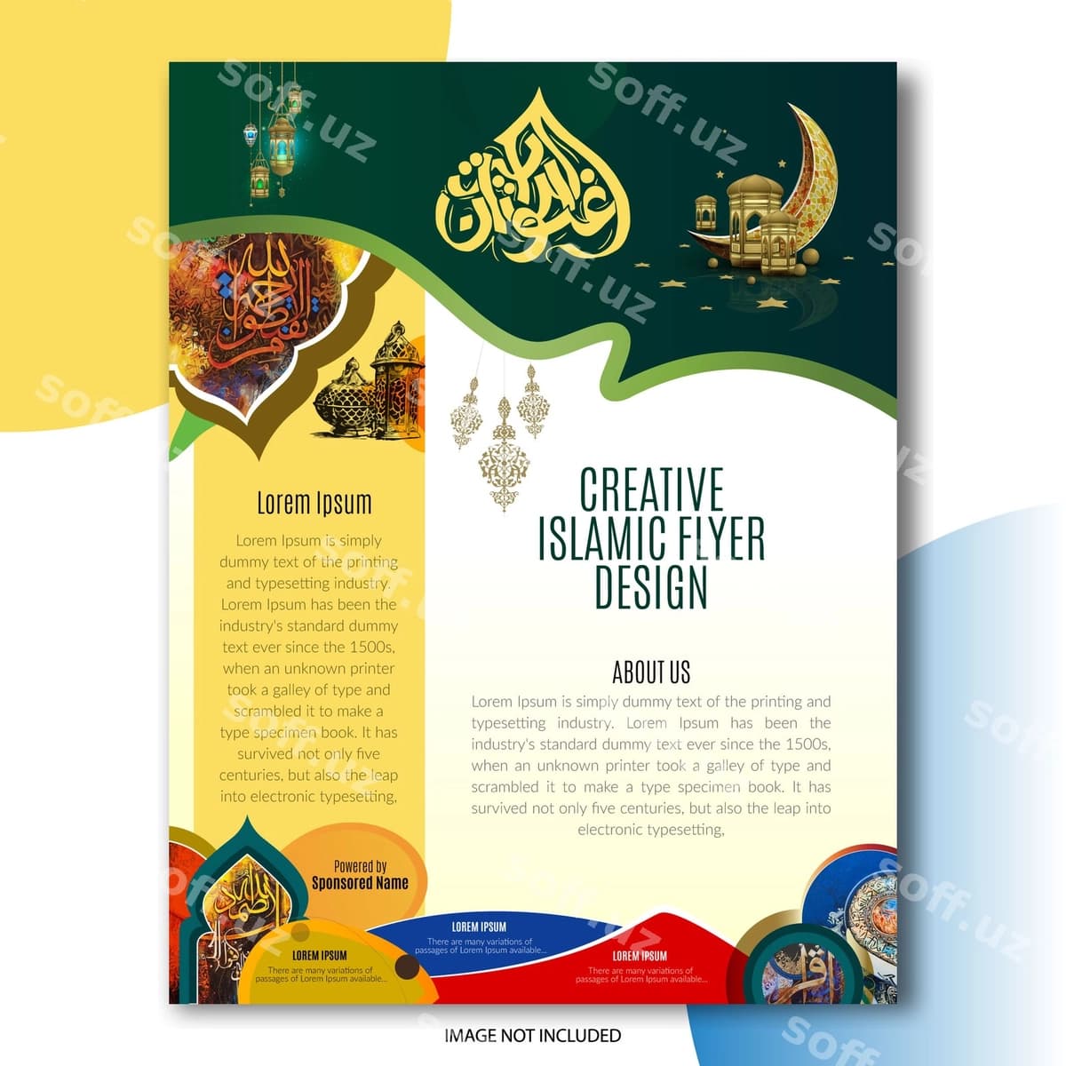Islomiy noyob flyer dizayn shabloni | Islamic unique flyer design template