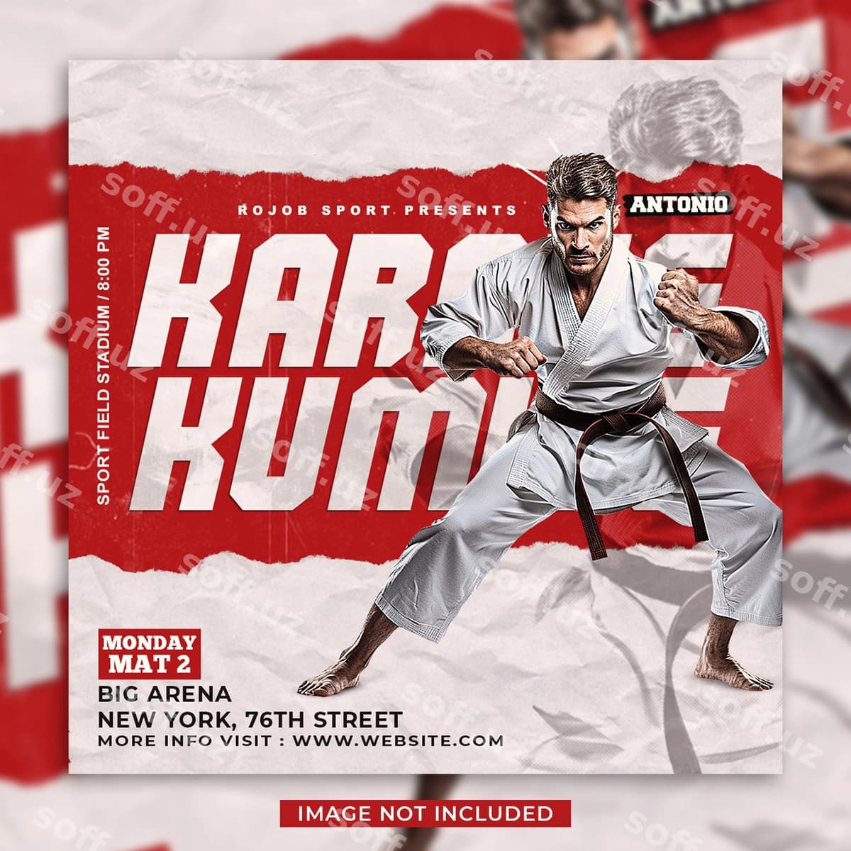 Karate sport turniri ijtimoiy media posti | Karate sport tournament social media post