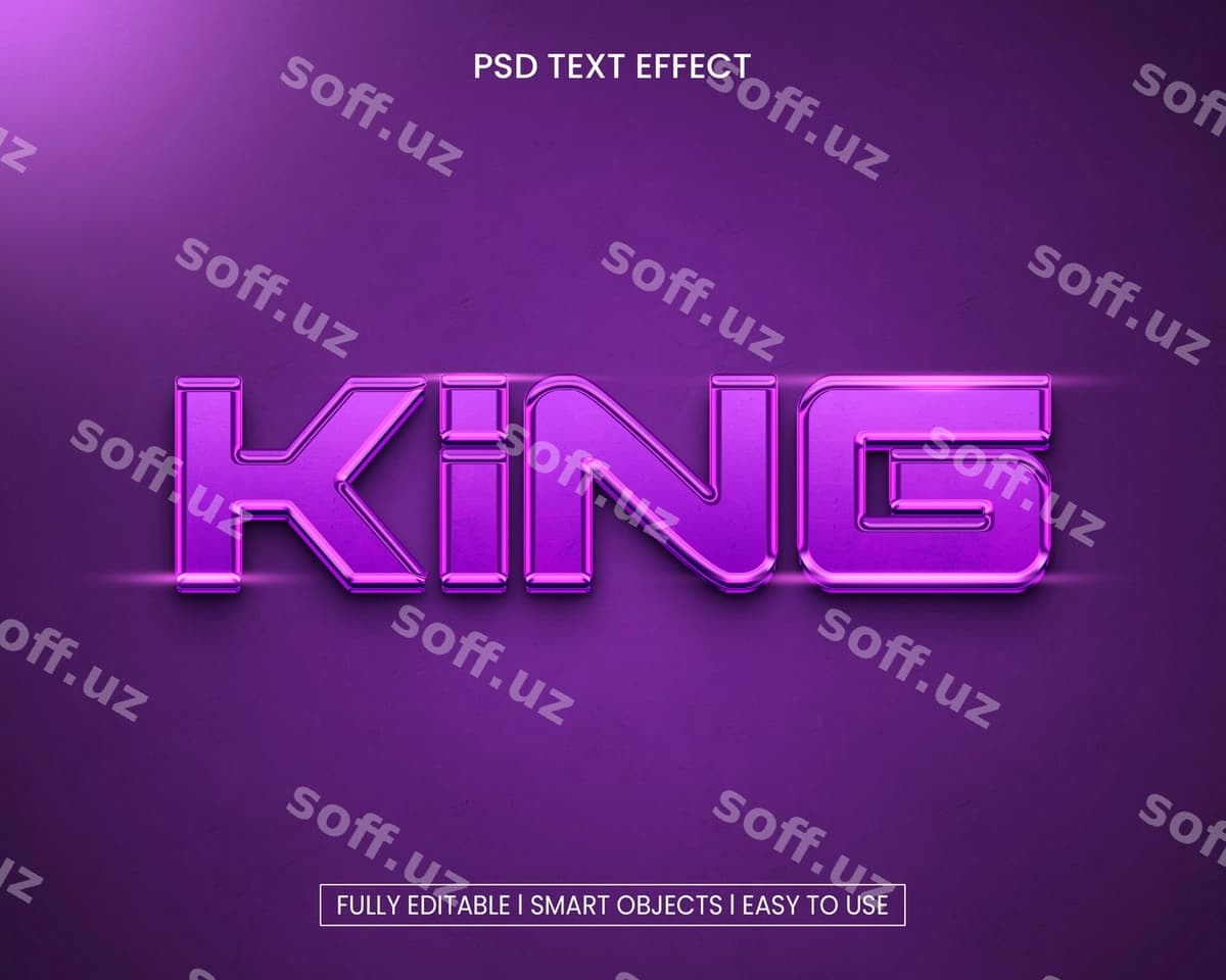 King 3d tahrir qilish mumkin bo'lgan matn effekti | King 3d editable text effect