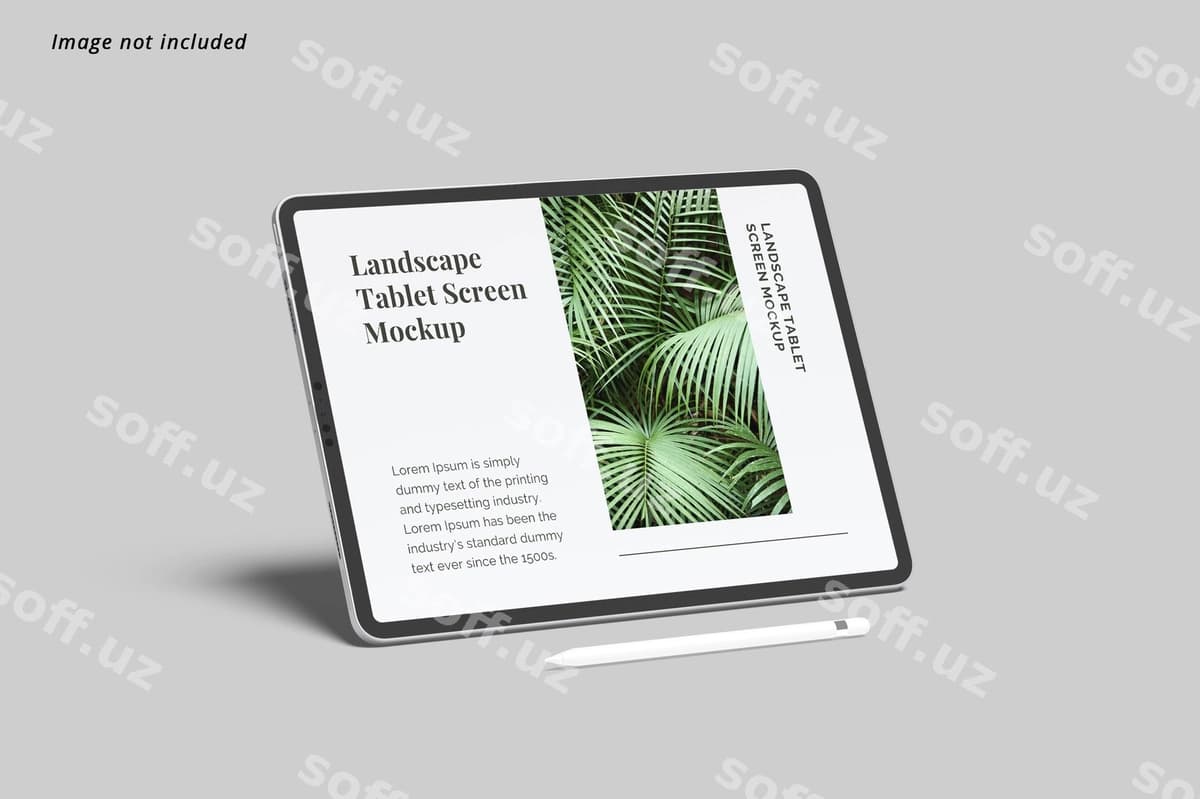 Landshaft planshet ekran namunasi | Landscape tablet screen mockup