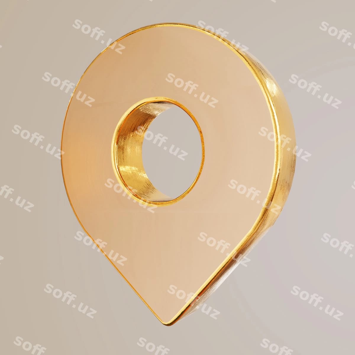 Joylashuv ikonasi 3d oltin 3d render | Location icon 3d golden 3d render