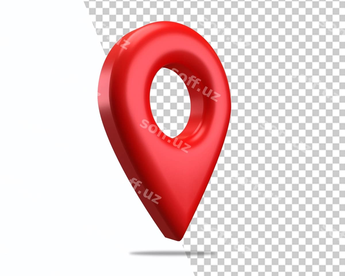 Joylashuv xaritası 3d qizil ko'rsatgich belgi | Location map pin 3d red pointer mark
