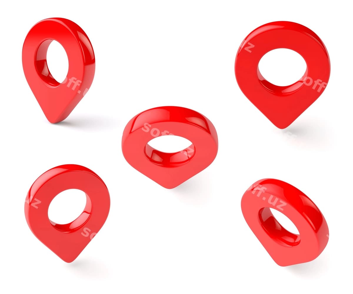 Joylashuv belgilar komplekti ajralgan | Location symbols set isolated