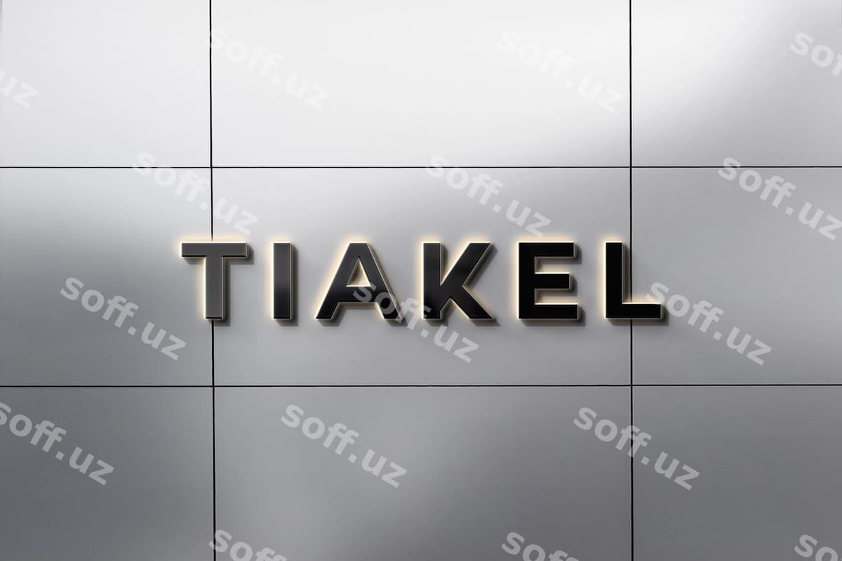 Logo mockup 3D oldingi sochiq metal devor | Logo mockup 3d front frosted metal wall