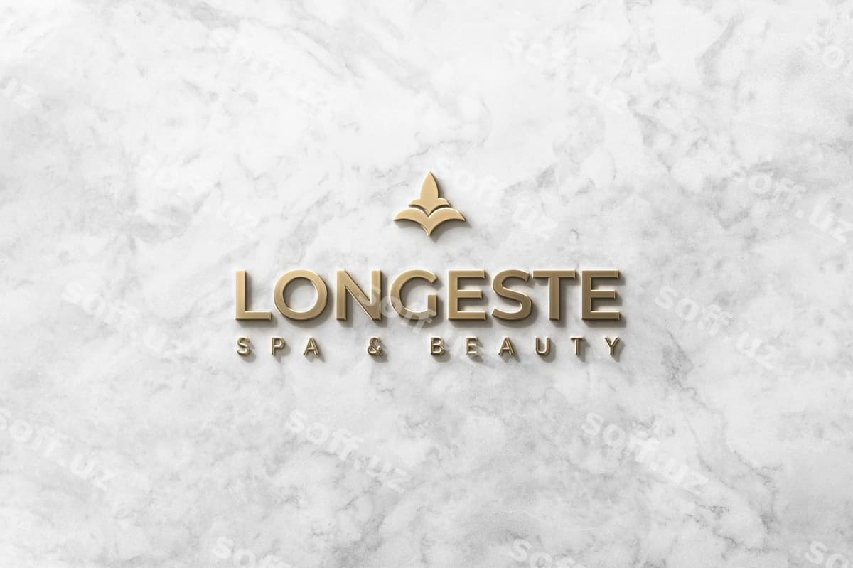 Logo 3D namuna old tomoni oltin marble | Logo mockup front 3d gold marble